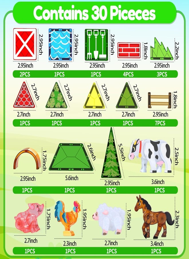 Oriate Farm Animals Magnetic Tiles, Movable Joint Farming Animals Magnetic Building Blocks Magnet Tiles Set, Educational Construction Travel Toy - Image 5
